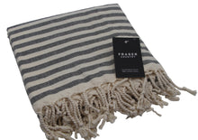 Load image into Gallery viewer, Fraser Country Turkish Beach Towel - Akasya Black (350GSM, 100 x 180cm)