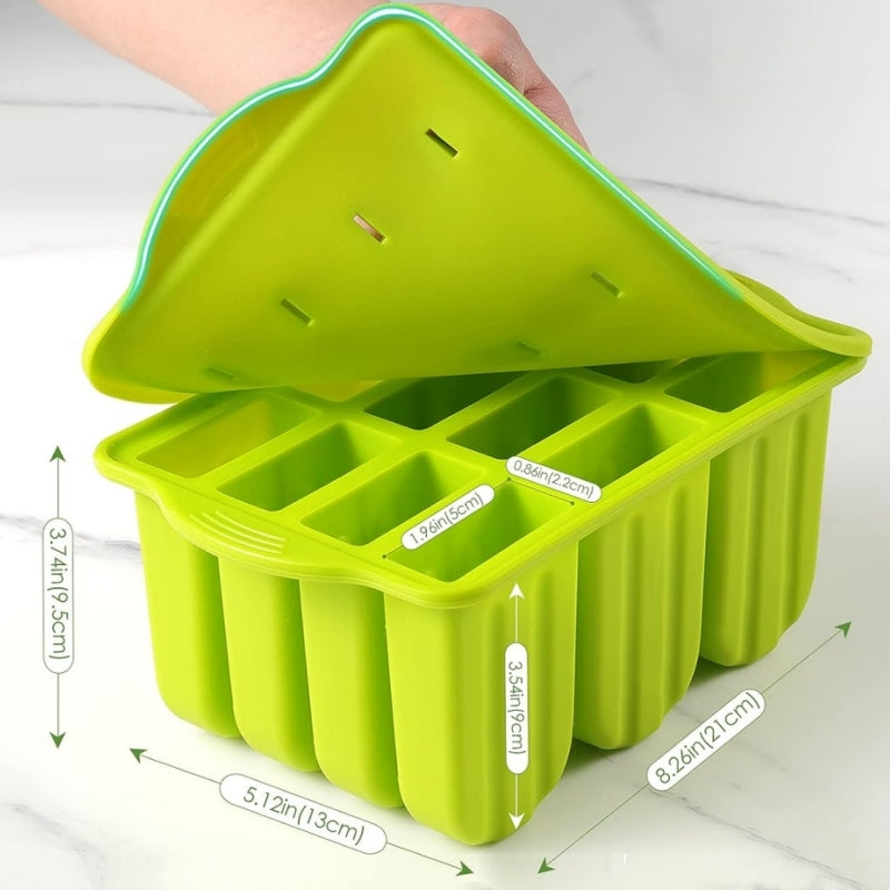 BPA-Free Silicone Popsicle Molds 12-Piece Set - Green