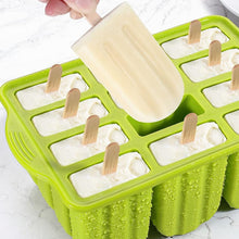 Load image into Gallery viewer, BPA-Free Silicone Popsicle Molds 12-Piece Set - Green