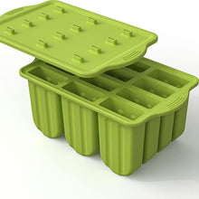 Load image into Gallery viewer, BPA-Free Silicone Popsicle Molds 12-Piece Set - Green