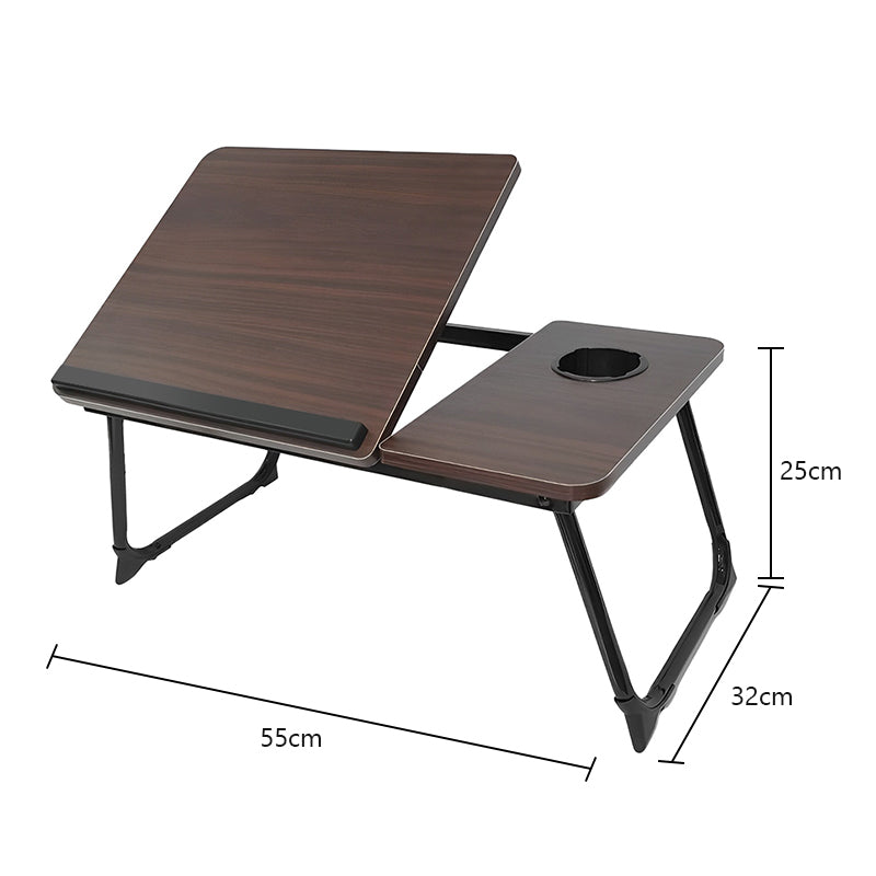 COMFEYA Adjustable Lap Desk with Cup Holder - Brown