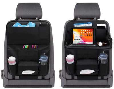 STORFEX Car Back Seat Organizer with Foldable Tray and Tissue Box - 2 Pack
