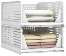 Load image into Gallery viewer, STORFEX Stackable Plastic Storage Baskets - 2 Pack
