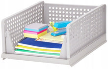 Load image into Gallery viewer, STORFEX Stackable Plastic Storage Baskets - 2 Pack