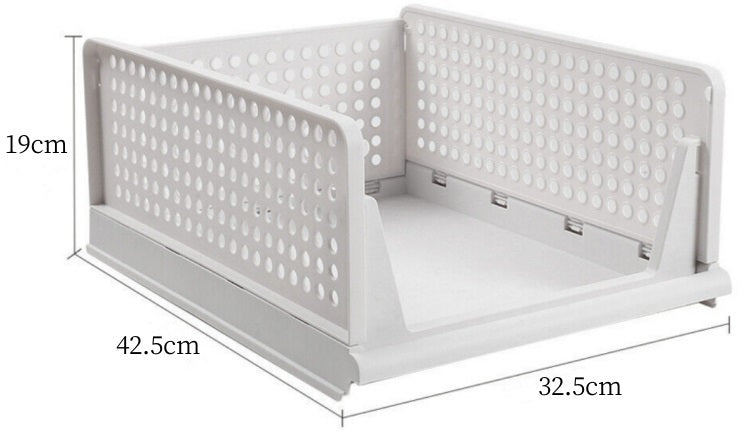 STORFEX Stackable Plastic Storage Baskets - 2 Pack