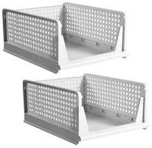 Load image into Gallery viewer, STORFEX Stackable Plastic Storage Baskets - 2 Pack