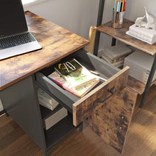 Load image into Gallery viewer, Vasagle Computer Desk with Cabinet - Rustic Brown