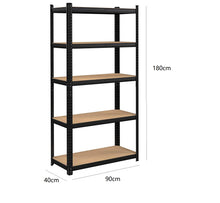 Load image into Gallery viewer, 5-Tier Adjustable Boltless Garage Shelving Unit - Black