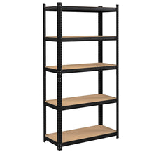 Load image into Gallery viewer, 5-Tier Adjustable Boltless Garage Shelving Unit - Black