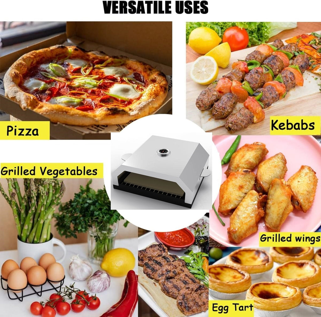Stainless Steel BBQ Pizza Oven with Pizza Stone