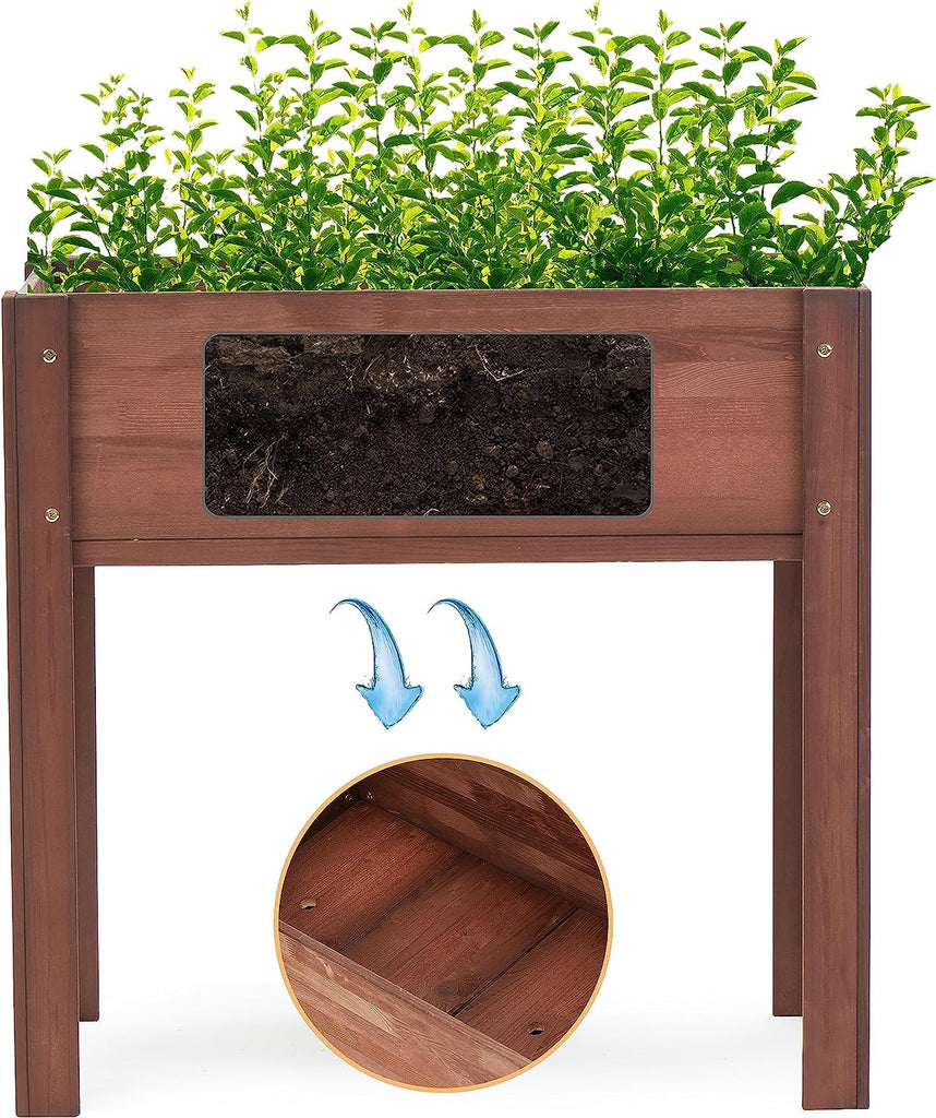 Fraser Country Solid Wood Raised Garden Bed & Elevated Planter Box- Espresso