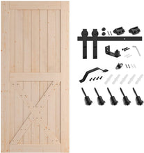 Load image into Gallery viewer, Fraser Country X Shape Wood Barn Door with Installation Hardware Kit