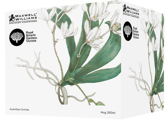 Maxwell & Williams: Royal Botanic Gardens Australian Orchids Mug - White (350ml)