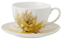 Load image into Gallery viewer, Maxwell &amp; Williams: Royal Botanic Gardens Australian Orchids Cup &amp; Saucer - Yellow (240ml)