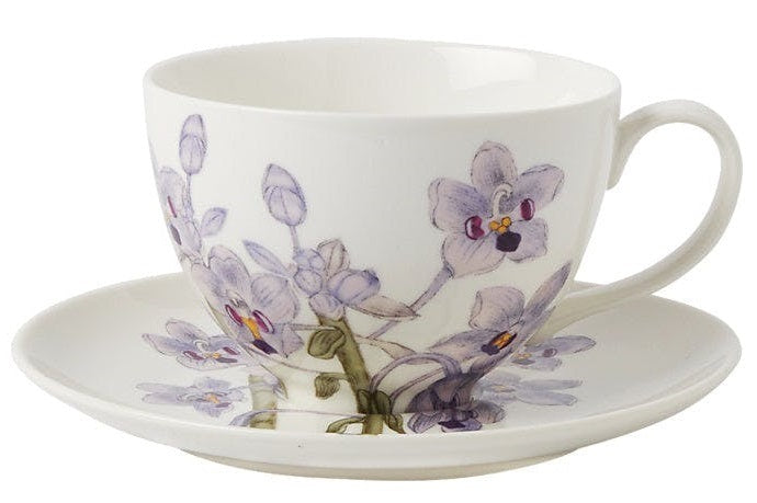 Maxwell & Williams: Royal Botanic Gardens Australian Orchids Cup & Saucer - Lilac (240ml)