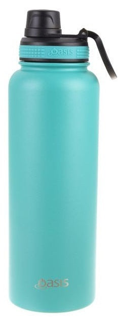 Oasis: Stainless Steel Double Wall Insulated Challenger Bottle Screw Cap - Turquoise (1.1L) - D.Line