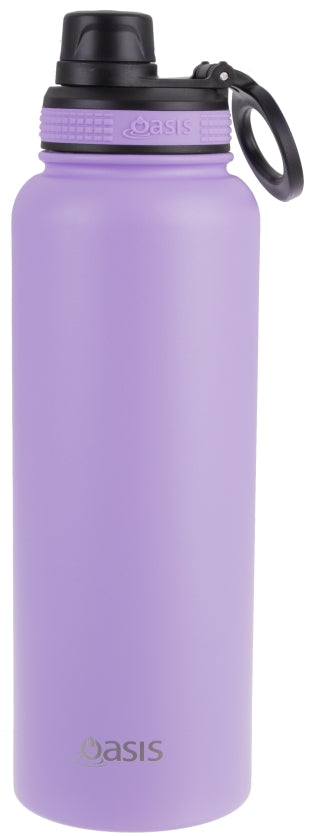 Oasis: Stainless Steel Double Wall Insulated Challenger Bottle Screw Cap - Lavender (1.1L) - D.Line
