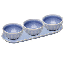 Load image into Gallery viewer, Ladelle: Marguerite 4 Piece Powder Blue Bowl &amp; Tray Set