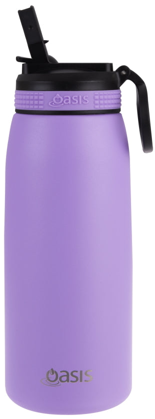 Oasis: Stainless Steel Insulated Sports Bottle W/Straw - Lavender (780ml) - D.Line