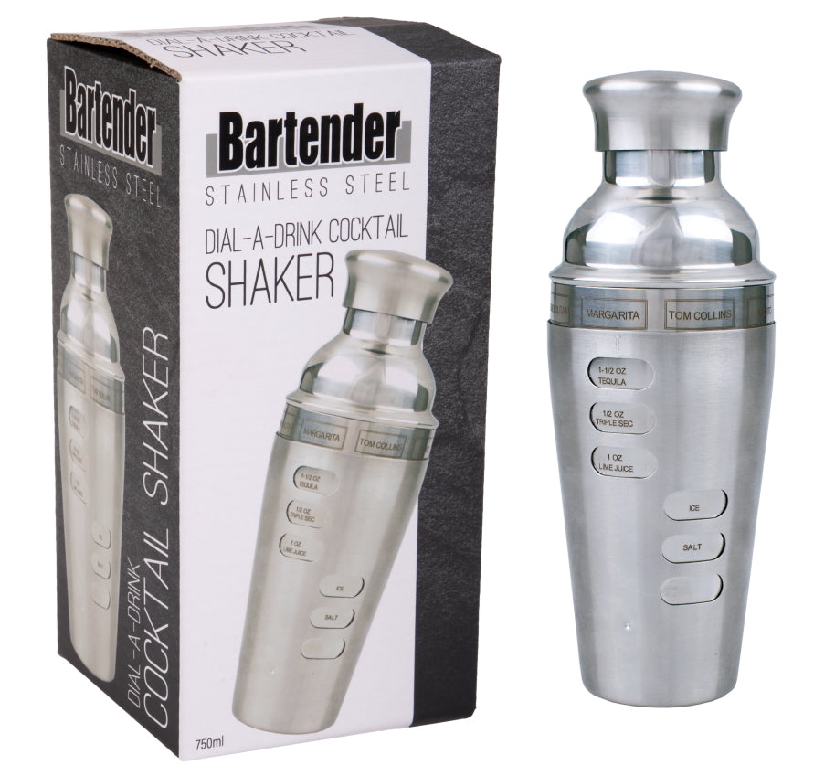 Bartender: Dial-A-Drink Cocktail Shaker - Satin (750ml)