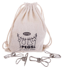 Load image into Gallery viewer, Large Stainless Steel Wire Pegs In Hemp Bag (30 Pack) - D.Line