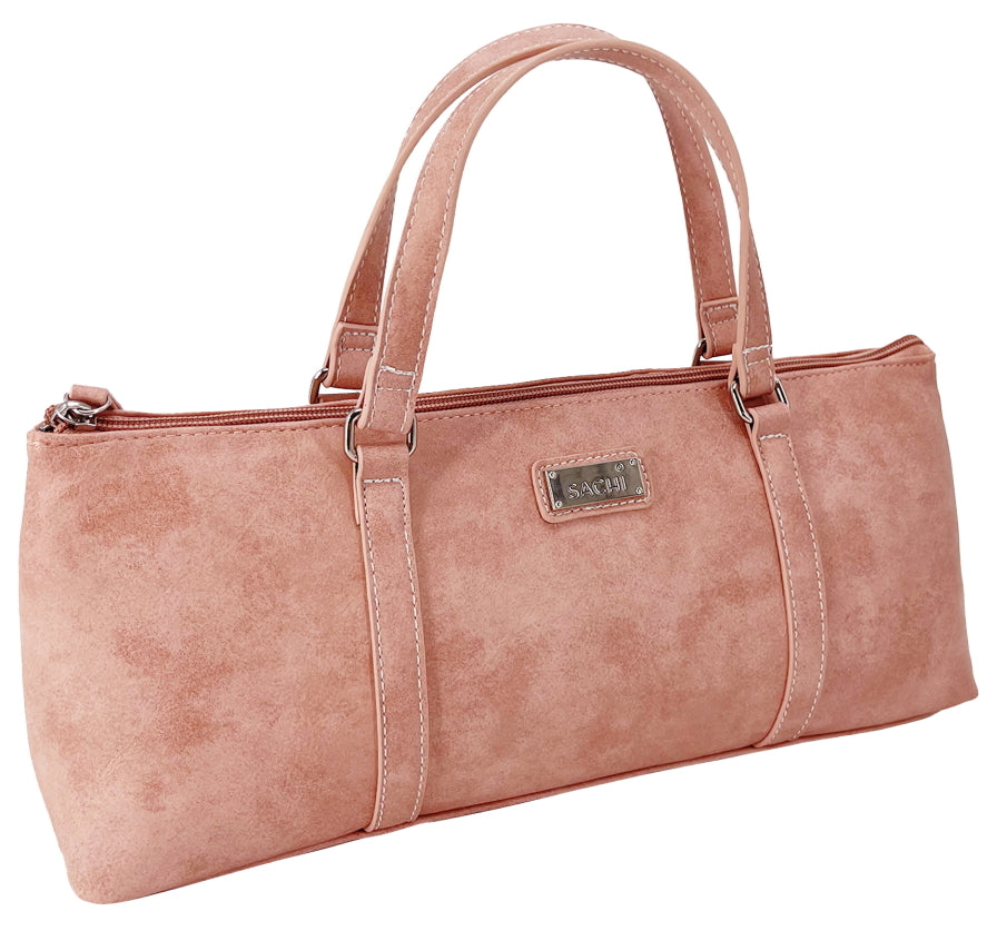 Sachi: Insulated Wine Purse - Faux Leather Blush - D.Line