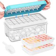 Load image into Gallery viewer, STORFEX 2-Tier Stackable Ice Cube Tray Set - Blue