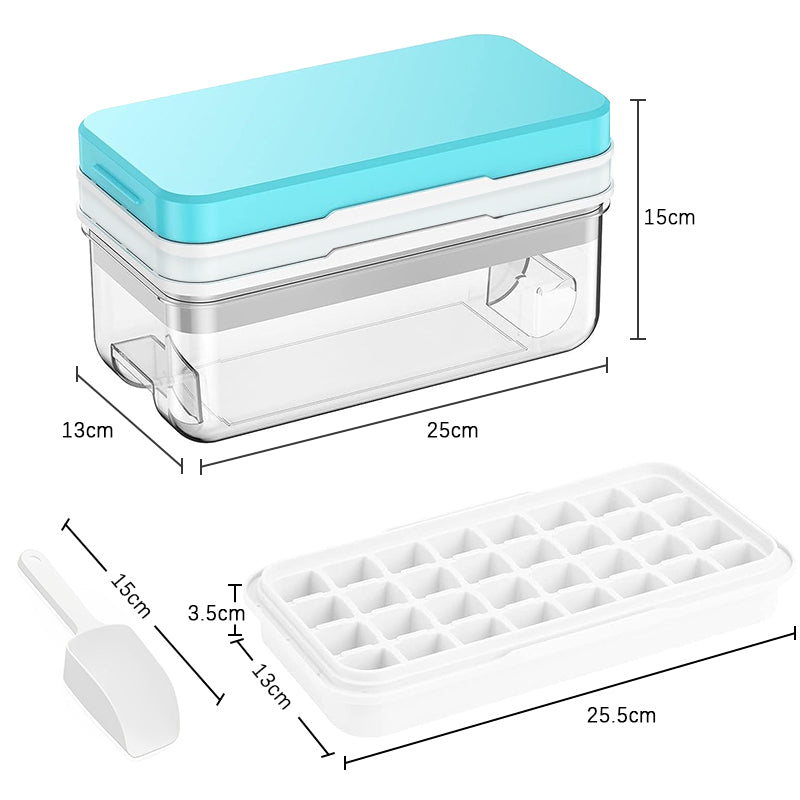 STORFEX 2-Tier Stackable Ice Cube Tray Set - Blue