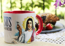 Load image into Gallery viewer, The Unemployed Philosophers Guild Jesus Shaves Heat-Changing Novelty Mug
