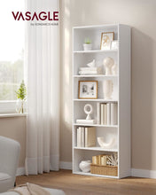 Load image into Gallery viewer, VASAGLE 6-Tier Open Bookcase with Adjustable Storage Shelves - White