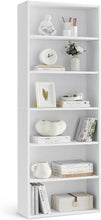 Load image into Gallery viewer, VASAGLE 6-Tier Open Bookcase with Adjustable Storage Shelves - White