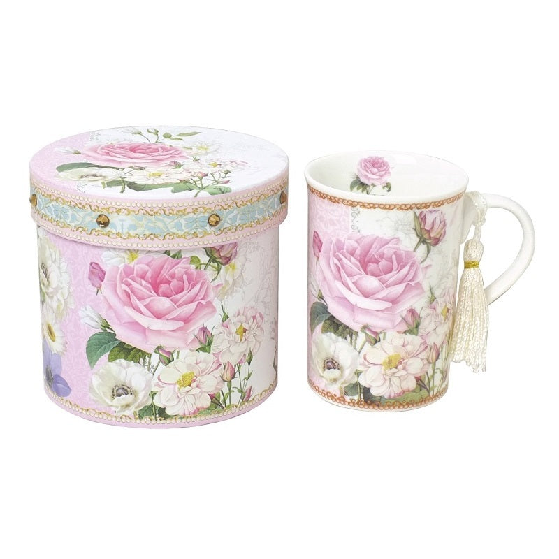 T Time Mug - Pink Roses