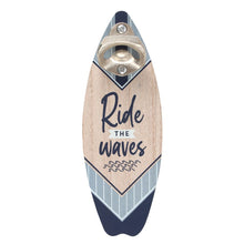 Load image into Gallery viewer, Ride The Waves Surfboard Bottle Opener Plaque