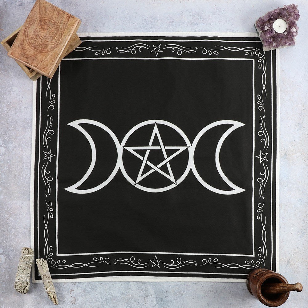 Triple Moon Altar Cloth with White Border