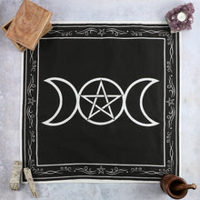 Load image into Gallery viewer, Triple Moon Altar Cloth with White Border
