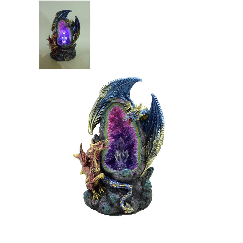 Dragon Multi With Baby on LED Crystal Cave