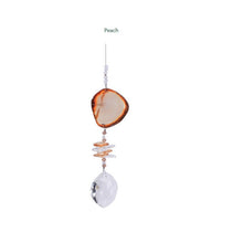 Load image into Gallery viewer, Peach Agate Slice Natural Crystal Suncatcher