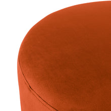 Load image into Gallery viewer, Fraser Country Velvet Round Ottoman - Terracotta