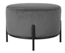 Load image into Gallery viewer, Fraser Country Velvet Round Ottoman - Grey