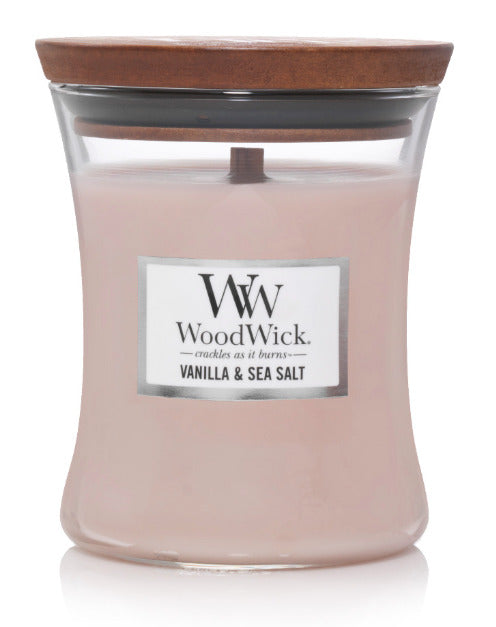 WoodWick: Hourglass Candle - Vanilla & Sea Salt (Medium)