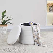 Load image into Gallery viewer, Fraser Country Boucle Ottoman - White