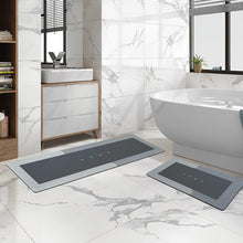 Load image into Gallery viewer, COMFEYA 2 Pack Quick Dry Absorbent Diatomite Bath Mat Set - Grey