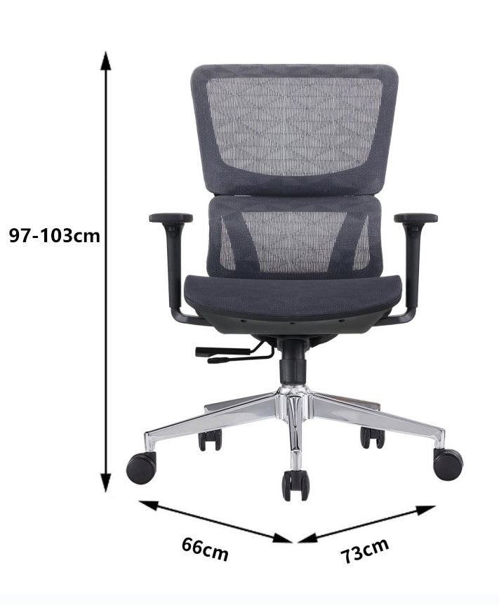 Gorilla Office-Ergo Bliss-Premium Highback Mesh Chair Grey