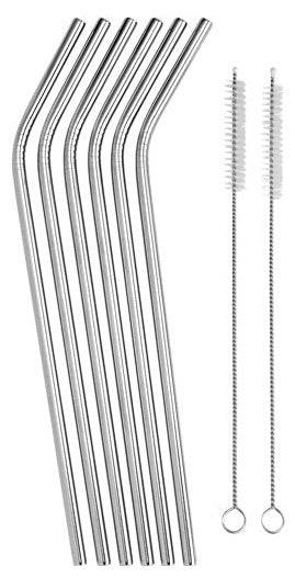 Maxwell & Williams: Cocktail & Co Reusable Straw - With Brush Stainless Steel (Set of 6)