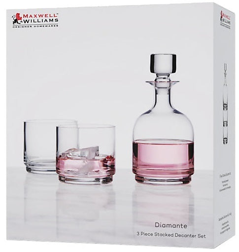 Maxwell & Williams: Diamante Stacked Decanter Set - Clear (3pc Set) (3 Piece Set)