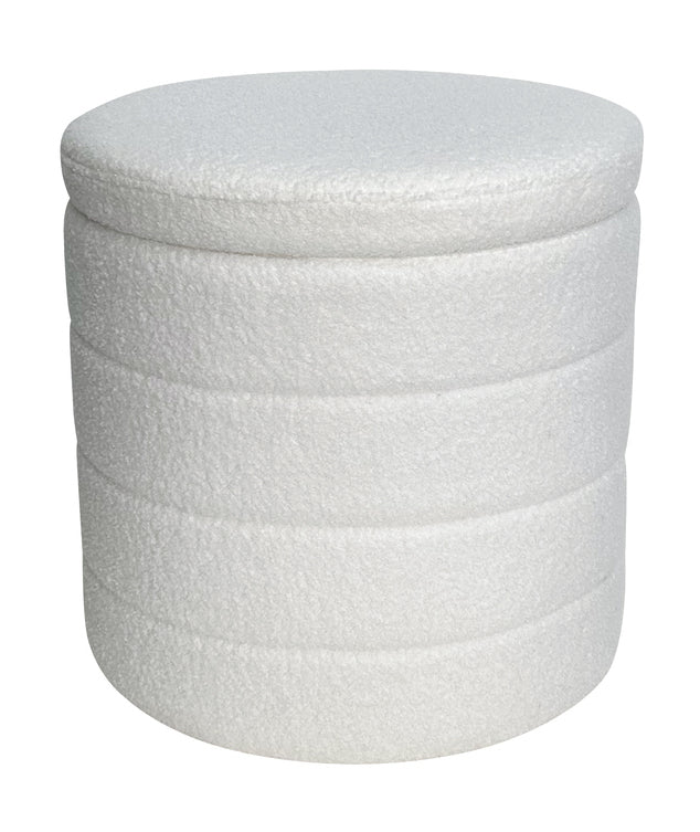Fraser Country Boucle Ottoman - White