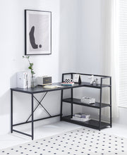 Load image into Gallery viewer, Gorilla Office: Computer Desk Large Reversible Corner Desk Open Storage Shelves Space-Saver-Black