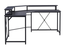 Load image into Gallery viewer, Gorilla Office: Long Corner Desk with Monitor Stand - Black/ Grey Walnut