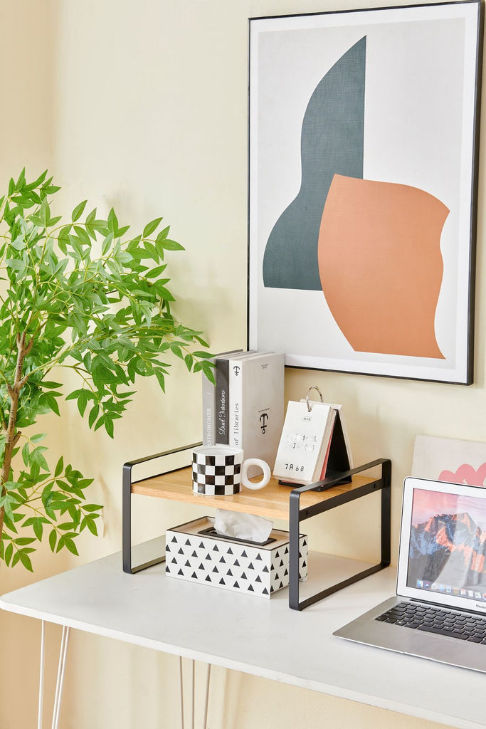 Gorilla Office: Desktop Organiser Shelf Black / Oak