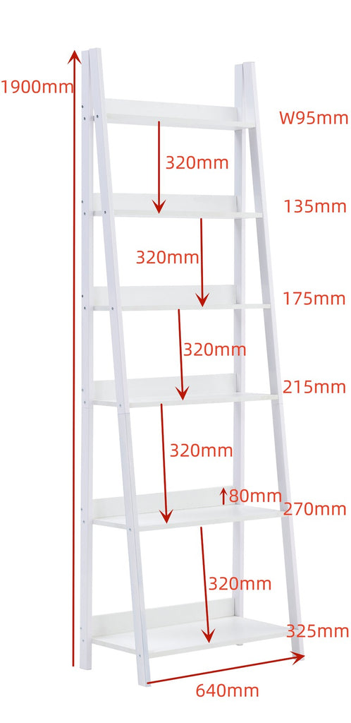 Fraser Country 6 Tier Ladder Shelf - White